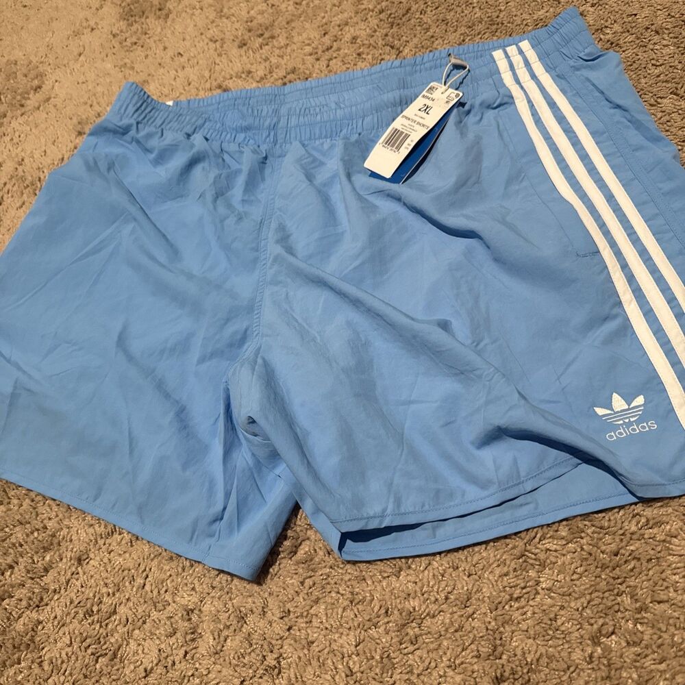 Adidas Originals Men's Classic Sprinter Shorts Semi Blue Burst 2XL MSRP$45